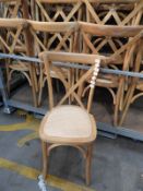 *Galvanised Stillage Containing 40 Cross Back Oak Chairs with Rattan Seats