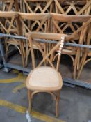 *Galvanised Stillage Containing 40 Cross Back Oak Chairs with Rattan Seats