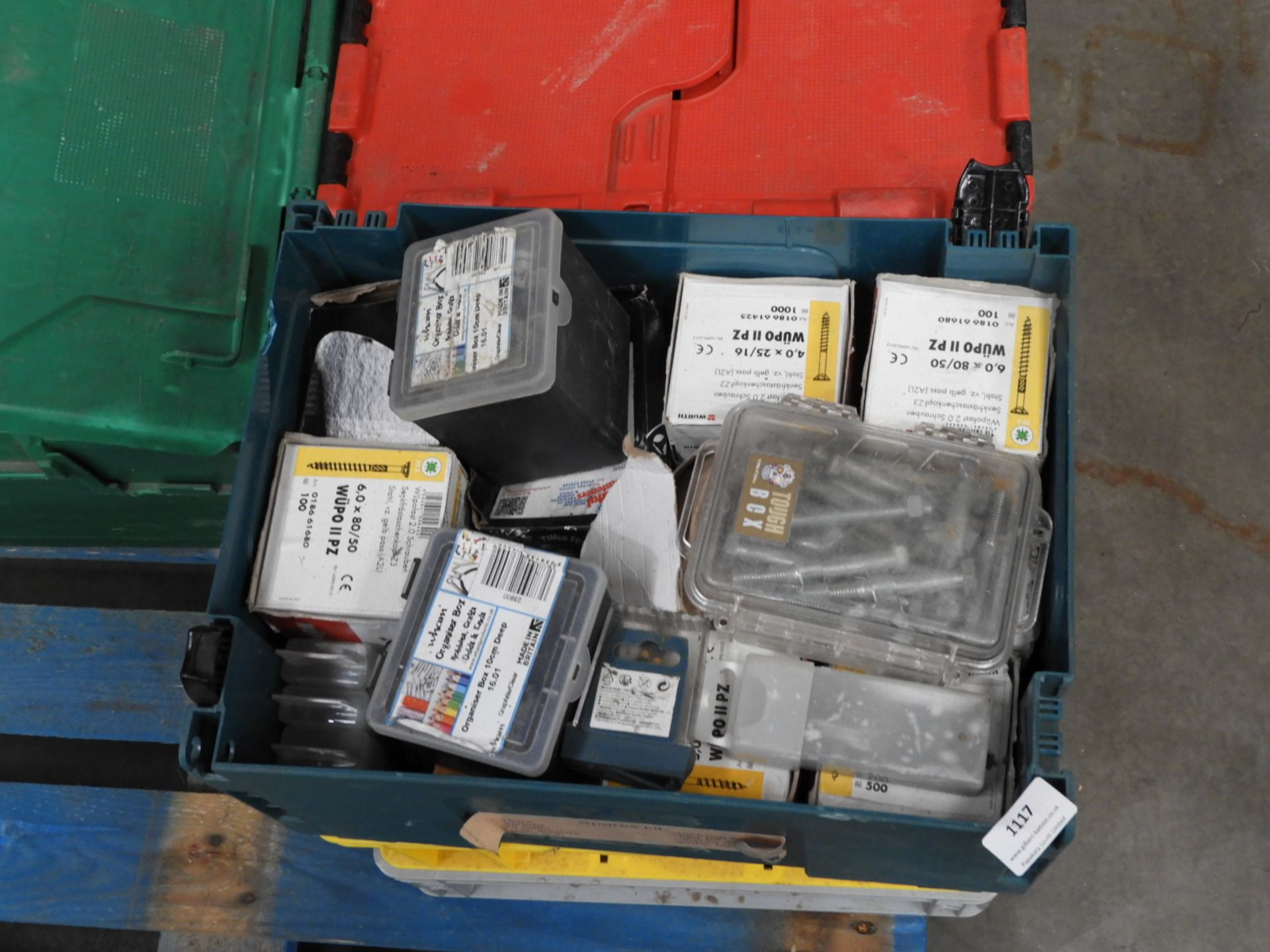 *Box Containing Assorted Screws, Ironmongery, Fixings, etc.