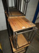 *Sixteen Industrial Style Pipework Occasional Tables with Recycled Wood Tops