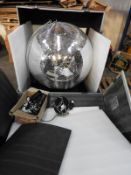 *~1m Diameter Mirrored Ball with Three Pinspots and Motor