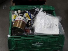 *Box Containing Assorted Decorating Materials, International Paints, Rollers, etc.
