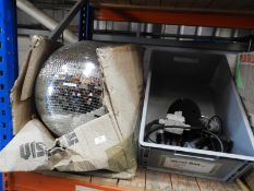 *55cm Mirror Ball with Mounting Kit, Motor, and Pinspots