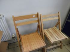 *Two Wooden Folding Chairs