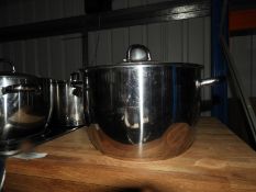 *Twin Handled Stainless Steel Pan with Cover