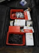 *Box Containing a Large Quantity of Wood Screws, R Clips and Other Fixings and Ironmongery