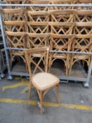 *Galvanised Stillage Containing 40 Cross Back Oak Chairs with Rattan Seats