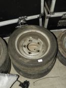 *Two 195/50R13c Part Worn Tyres on Five Stud Steel Rims to suit Trailer