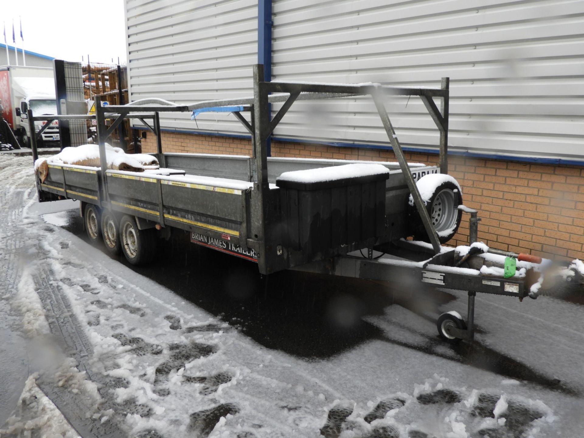 *Brian James 18ft x 6'3" Galvanised Open Trailer with Drop Sides and H-Frame Racks - Image 4 of 5