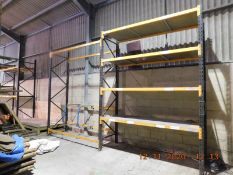 *Three Bay of Link 51H Pallet Racking Comprising of 4 Upright and 16 Beams with Boards