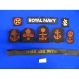 HMS Ark Royal Cap Tally and Assorted Naval Trade Badges etc.