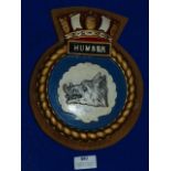 Metal Navy Plaque on Wood 24.5cm