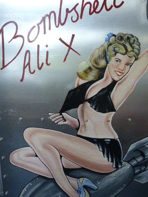 Reproduction Hand Painted Bomber Art "Bombshell Ali" 150x100cm - Image 2 of 4