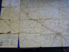 WWI MT Circuit Map of Vignacort dated 1918 (Extensive Tears)