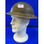 WWII British Helmet with Original Lining and Chin Strap