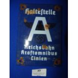 Third Reich Railway Sign 17x12cm