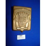 Brass French Navy Plaque 12.5cm high