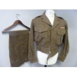 Battle Dress & Trousers dated 1954 with WWII Medal Ribbons