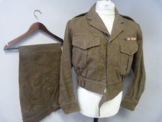 Battle Dress & Trousers dated 1954 with WWII Medal Ribbons