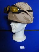 British Helmet with Desert DPM Cover and Goggles