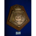 Brass Navy Plaque 22cm
