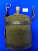 British Water Bottle with Leather Harness dated 1908