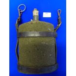 British Water Bottle with Leather Harness dated 1908