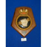 Metal Navy Plaque on Wood 24cm