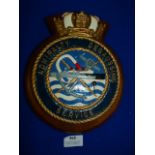 Resin on Wood Admiral Degaussing Service Plaque 25cm