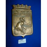 Brass French Navy Plaque 16.5cm high