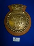 Brass Navy Plaque 20.5cm