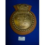 Brass Navy Plaque 20.5cm