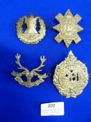 Four Scottish Cap Badges