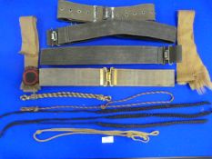 Assorted British Belts, Ties and Lanyards