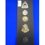 Three French Badges Including Maginot Line Badge, Italian Badge and UTP Badge