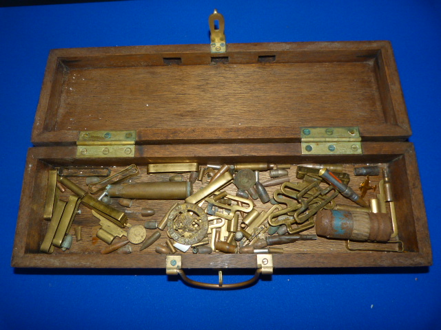 Miscellaneous Box of Buckles, Bullet Heads, etc.