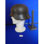 WWII German Helmet with Liner and Chin Strap