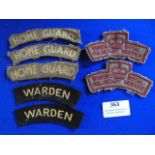 Home Guard WRVS & ARP Cloth Shoulder Tags