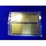 Brass Vehicle Repair Data Plate