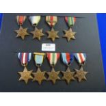 Nine WWII Campaign Medals