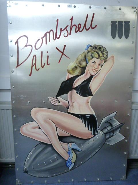 Reproduction Hand Painted Bomber Art "Bombshell Ali" 150x100cm