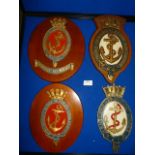 Four Naval Service Plaques up to 30cm high