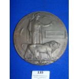 WWI Death Plaque for George Gaunt
