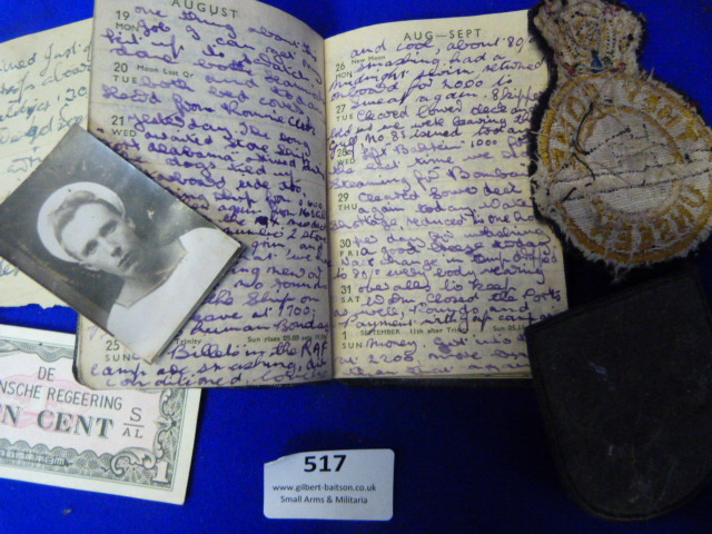 Navy Diary dated 1947 with Associated Ephemera and Badges - Image 2 of 2