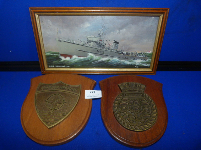 Royal Navy Plaques and Print of HMS Bonington