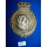 Brass Navy Plaque 20cm high