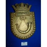 Brass Navy Plaque 24cm high