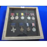 Framed Set of Nine Reproduction Medals