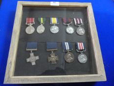 Framed Set of Nine Reproduction Medals