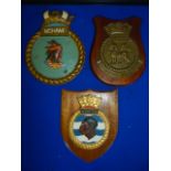 Three Wooden Navy Plaques